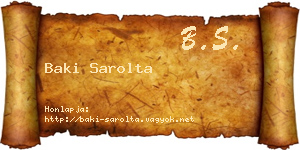 Baki Sarolta névjegykártya