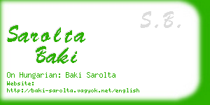 sarolta baki business card